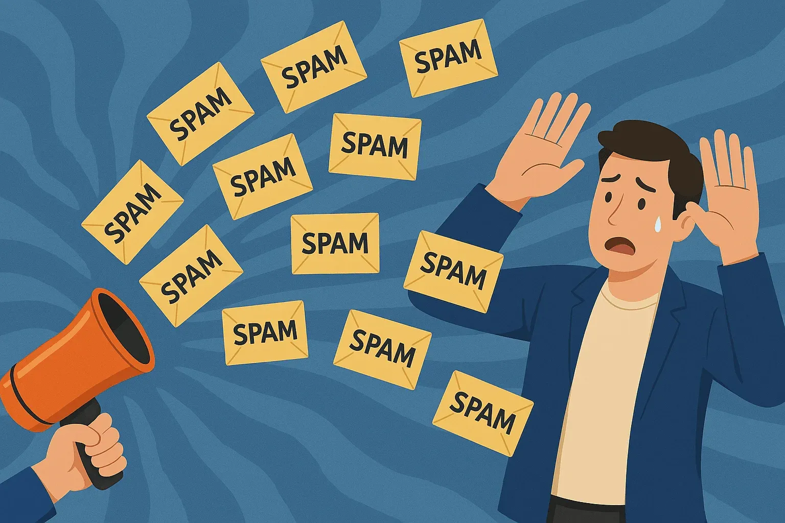 Illustration for an article about spam bombing and social engineering.